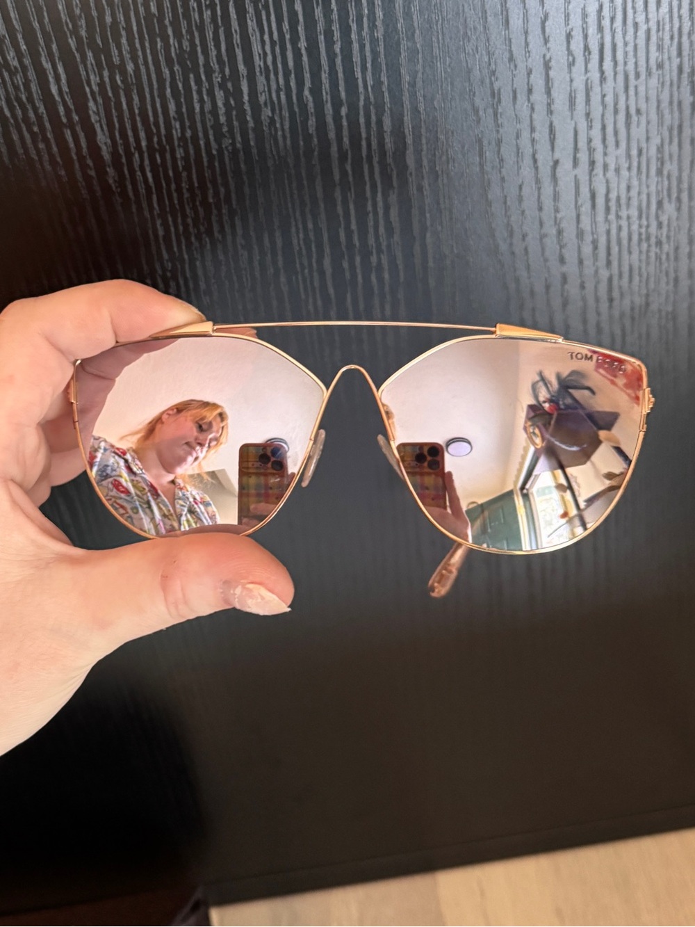 Tom Ford Rose Gold Mirrored Aviator Jacquelyn-02 (TF563 33Z) sunglasses